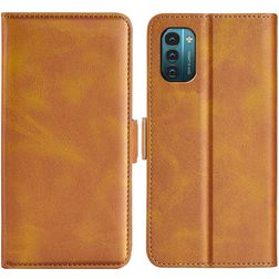 Mobigear Slim Magnet Nokia G21 Hülle Klapphülle Geldbörse - Cognac