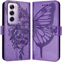 Mobigear Butterfly OPPO Reno 12 Pro Hülle Klapphülle Geldbörse - Lila