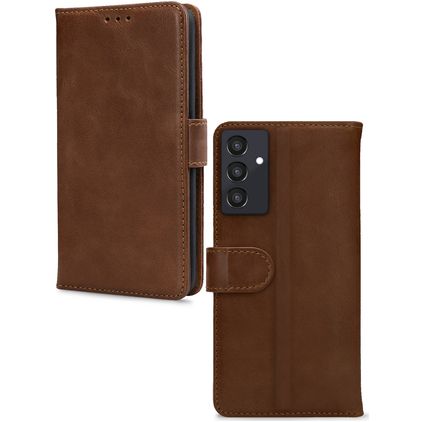 Mobilize Wallet Samsung Galaxy A25 Hülle Echtes Leder Klapphülle Geldbörse - Braun