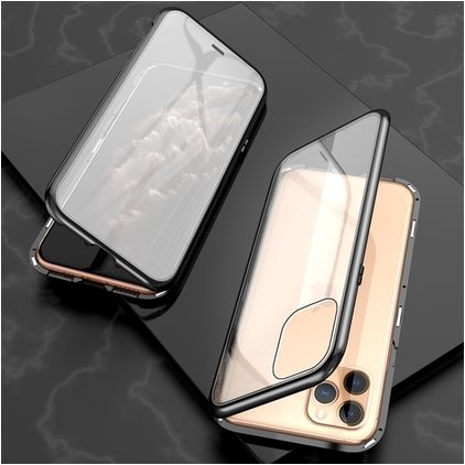 Mobigear GlassGuard iPhone 11 Pro Max Gehärtetes Glas Backcover - Schwarz / Transparent