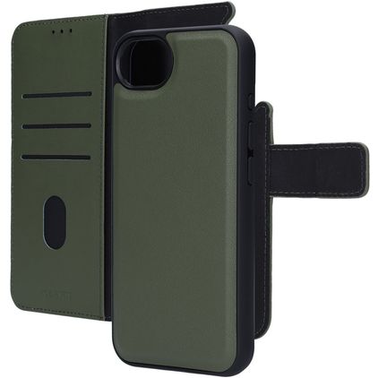 Mobiparts iPhone 16e Hülle Echtes Leder Abnehmbare 2in1 Klapphülle Geldbörse - Grün