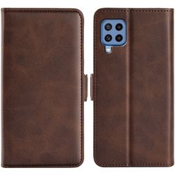 Mobigear Slim Magnet Samsung Galaxy M22 Hülle Klapphülle Geldbörse - Braun