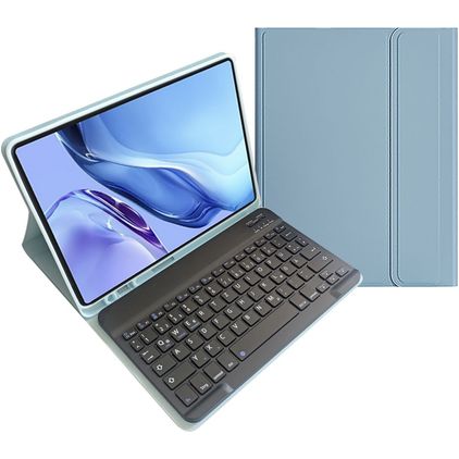 Mobigear Keys iPad Air 4 (2020) Hülle QWERTZ Bluetooth Tastatur Klapphülle + Stifthalter - Blau