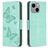 Mobigear Butterfly iPhone 15 Plus Hülle Klapphülle Geldbörse - Grün