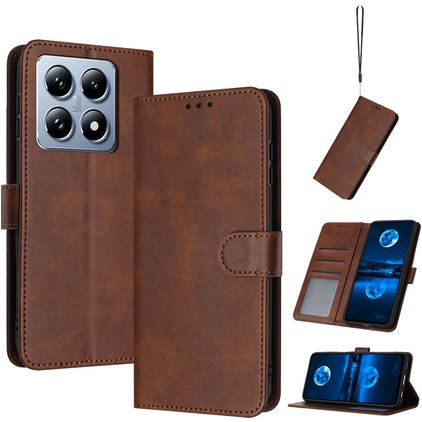 Mobigear Wallet Xiaomi 14T Hülle Klapphülle Geldbörse - Braun