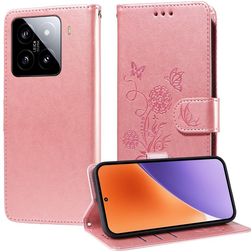 Mobigear Flowers Xiaomi 15 Hülle Klapphülle Geldbörse - Roségold