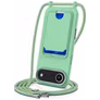 Mobigear Lanyard Card iPhone Air Silikon Handykette mit Kartenhalter - Grün