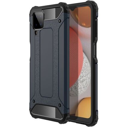 Mobigear Outdoor Samsung Galaxy A12 Hülle Hardcase Backcover Stoßfest - Marineblau