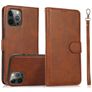 Mobigear Wallet iPhone 16 Pro Max Hülle Abnehmbare 2in1 Klapphülle Geldbörse - Braun