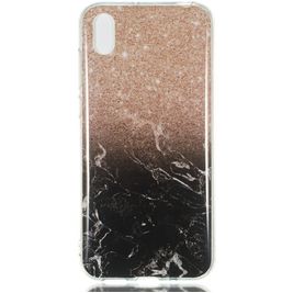 Mobigear Marble Huawei Y5 (2019) Hülle Flexibles TPU Backcover - Schwarz / Roségold