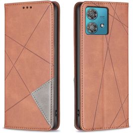 Mobigear Rhombus Slim Motorola Edge 40 Neo Hülle Klapphülle - Braun