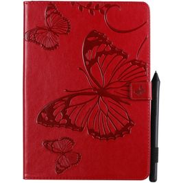 Mobigear Butterfly iPad 8 (2020) Hülle Klapphülle + Stifthalter - Rot