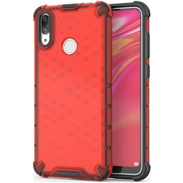 Mobigear Honeycomb Huawei Y7 (2019) Hülle Hardcase Backcover Stoßfest - Rot