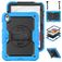 Mobigear SureGrip Xtreme iPad 11 (2025) Hülle Kunststoff,Silikon Backcover + Schulterträger + Ständer - Schwarz / Blau