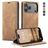 CaseMe 013 iPhone 17 Pro Max Hülle Klapphülle Geldbörse - Braun