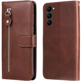 Mobigear Zipper Samsung Galaxy S23 Hülle Klapphülle Geldbörse - Braun
