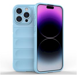 Mobigear Bumpy iPhone 15 Pro Max Hülle Flexibles TPU Backcover - Blau
