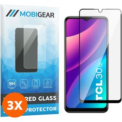 Mobigear Premium TCL 30 SE Panzerglas Gehärtetes Glas Displayschutz - Hüllenfreundlich - Schwarz (3er Pack)