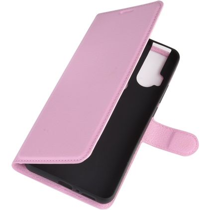 Mobigear Classic Motorola One Hyper Hülle Klapphülle Geldbörse - Pink