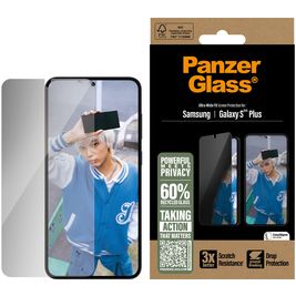 PanzerGlass Ultra-Wide Fit Privacy Samsung Galaxy S25 Plus Gehärtetes Glas Displayschutz Privacy - Hüllenfreundlich - Schwarz