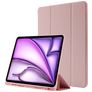 Mobigear Tri-Fold Gel iPad Air 13 Zoll (2024) Hülle TPU,Kunstleder Klapphülle + Stifthalter - Pink