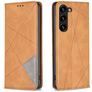 Mobigear Rhombus Slim Samsung Galaxy S25 Plus Hülle Klapphülle - Cognac