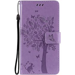 Mobigear Tree Samsung Galaxy S21 Hülle Klapphülle Geldbörse - Lila