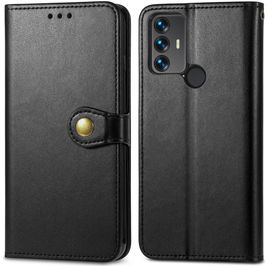 Mobigear Snap Button TCL 305 Hülle Klapphülle Geldbörse - Schwarz