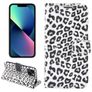 Mobigear Leopard iPhone 14 Plus Hülle Klapphülle Geldbörse - Weiß