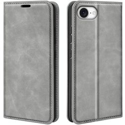 Mobigear Retro Slim iPhone 16e Hülle Klapphülle Geldbörse - Grau