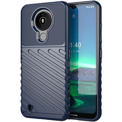 Mobigear Groove Nokia 1.4 Hülle Flexibles TPU Backcover - Blau