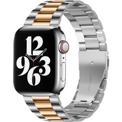 Mobigear Antwerp Edelstahl Apple Watch Armband Faltschließe - 49/46/45/44 mm - Roségold / Silber