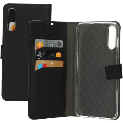 Mobiparts Saffiano Wallet Samsung Galaxy A70 Klapphülle Portemonnaie - Schwarz