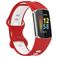 Mobigear Sport Dual Silikon Fitbit Charge 5 Armband Pin-and-Tuck-Verschluss - Weiß / Rot
