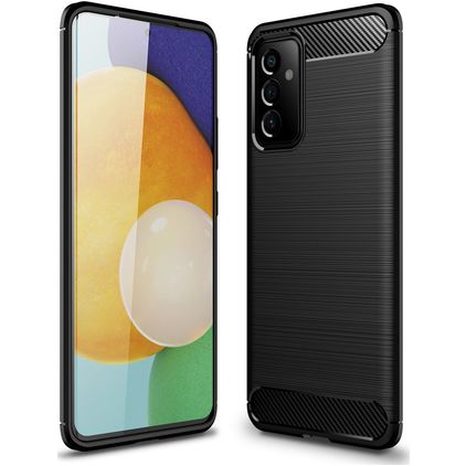 Mobigear Brushed Slim Samsung Galaxy A82 5G Hülle Flexibles TPU Backcover - Schwarz