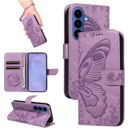Mobigear Butterfly Samsung Galaxy S26 Hülle Klapphülle Geldbörse - Lila