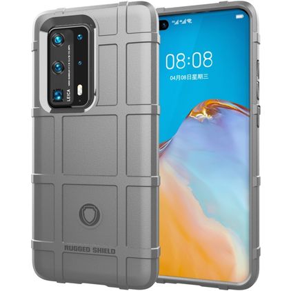Mobigear Rugged Shield Huawei P40 Pro Plus Hülle Flexibles TPU Backcover Stoßfest - Grau