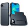 Mobigear Card iPhone 17e Hülle Hardcase Backcover Stoßfest mit Kartenhalter - Blau