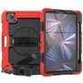 Mobigear SureGrip Xtreme iPad Air 11 Zoll (2024) Hülle Kunststoff,Silikon Backcover + Stifthalter + Schulterträger + Ständer - Rot