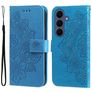 Mobigear Flowers Samsung Galaxy S26 FE Hülle Klapphülle Geldbörse - Blau