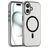 Mobigear Shockproof iPhone 16 MagSafe Hülle Flexibles TPU Backcover - Transparent / Schwarz