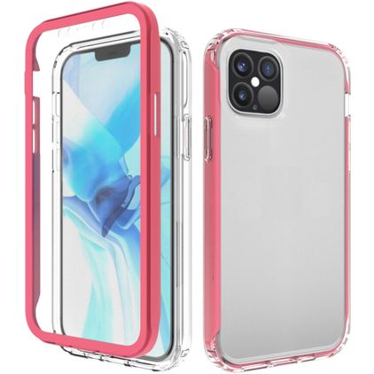 Mobigear Two-Layer iPhone 12 Pro Max Hardcase Backcover Shockproof - Transparent / Rot
