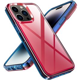 Mobigear Crystal iPhone 14 Pro Max Hülle Hardcase Backcover - Transparent / Rot