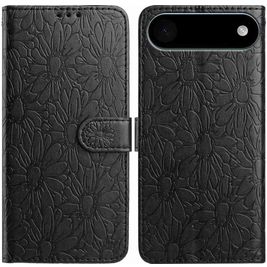 Mobigear Flowers iPhone Air Hülle Klapphülle Geldbörse - Schwarz