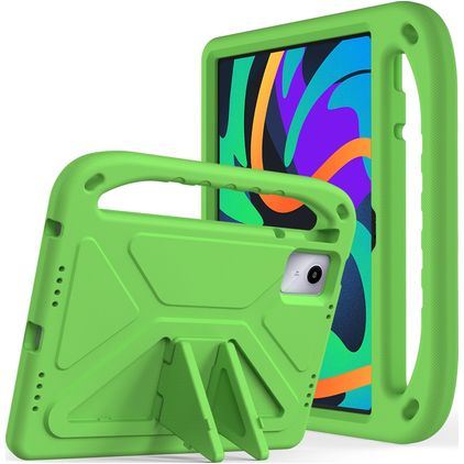 Mobigear AeroArmor Lenovo Tab P12 Tablet Hülle für Kinder mit Tragegriff + Stifthalter - Grün
