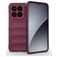 Mobigear Bumpy Xiaomi 15 Hülle Flexibles TPU Backcover - Weinrot