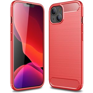 Mobigear Brushed Slim iPhone 13 Mini Hülle Flexibles TPU Backcover - Rot