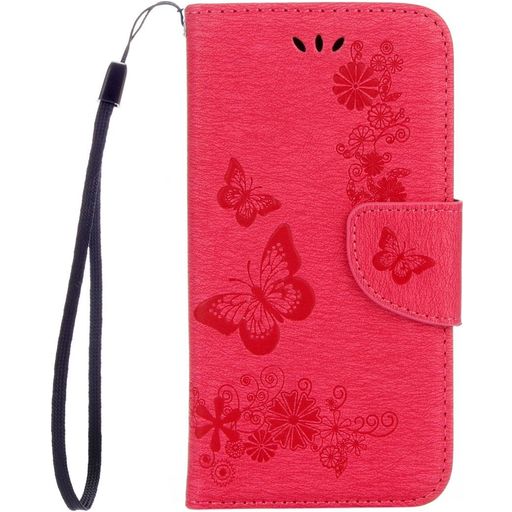 Mobigear Butterfly Samsung Galaxy A5 (2017) Hülle Klapphülle Geldbörse - Rot