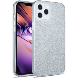 Mobigear Glitter iPhone 12 Pro Max Hülle Hardcase Backcover - Silber