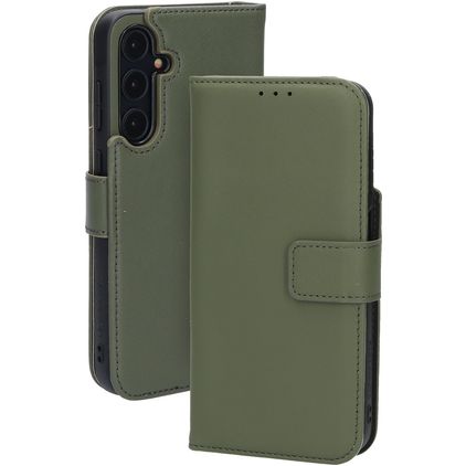 Mobiparts Samsung Galaxy A55 Hülle Echtes Leder Klapphülle Geldbörse - Grün